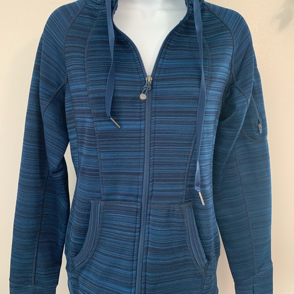 90 Degree By Reflex Blue and Black Zip Up Hoodie - Picture 2 of 16